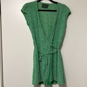 Reformation Vintage Green Wrap Mini Dress